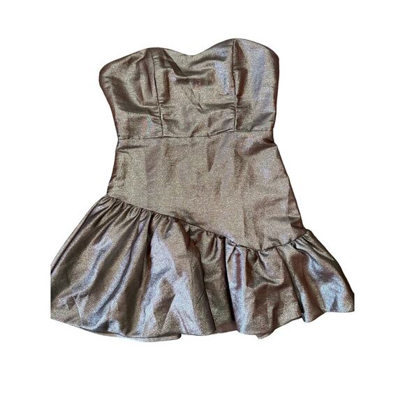 DO + BE Copper Brown Metallic Strapless Minidress size small - Picture 4 of 9